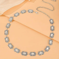 Boho Rhinestone Waist Chain Belt for Women