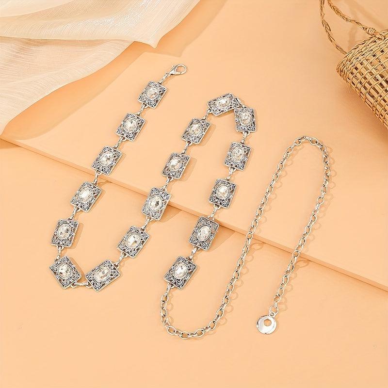 Boho Rhinestone Waist Chain Belt for Women