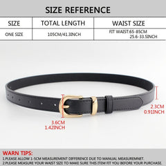 Casual PU Leather Belt with Golden Pin Buckle for Women