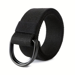 Men's Double D Ring Buckle Belt Casual Canvas Belt