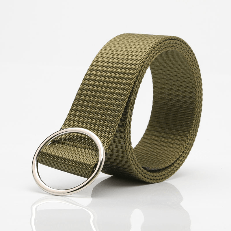 Unisex Braided Waist Belt Round Buckle Casual Nylon Belts