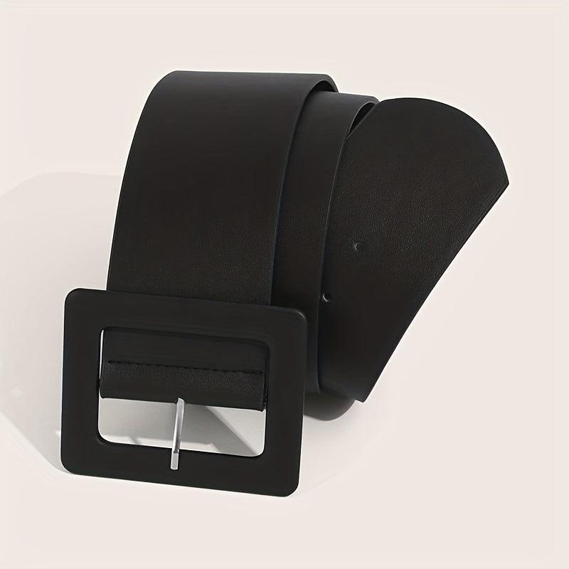 Wide PU Belt Square Buckle Women Coat Belt Dress Girdle