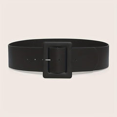 Wide PU Belt Square Buckle Women Coat Belt Dress Girdle