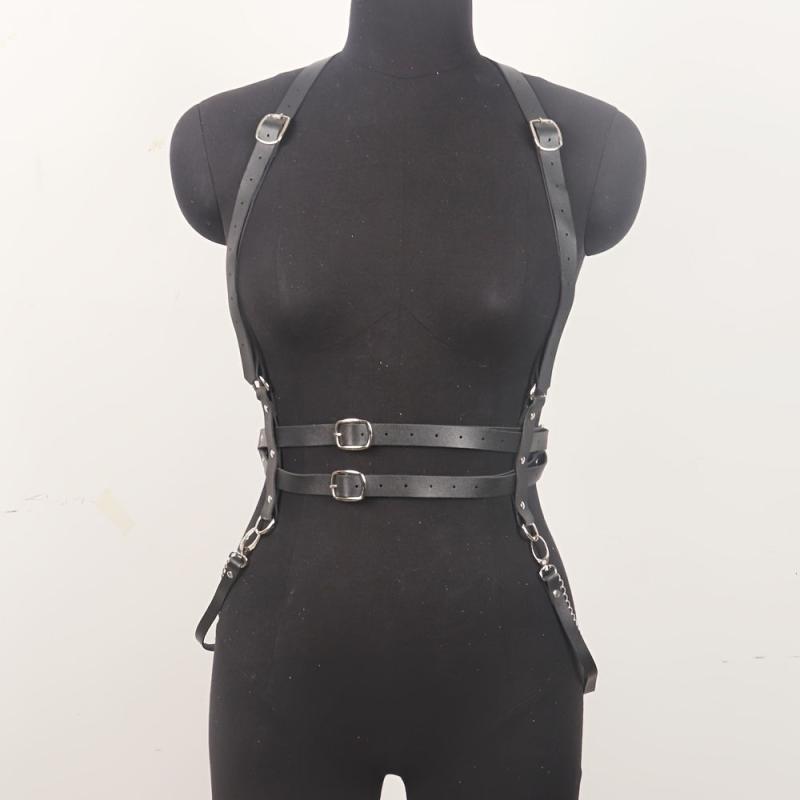 Body Harness Belt Corset Pu Leather Waist Belt Gothic Belt Suspenders