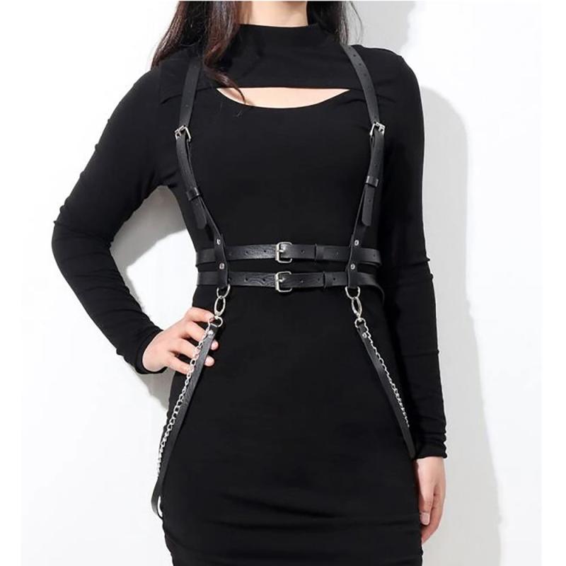 Body Harness Belt Corset Pu Leather Waist Belt Gothic Belt Suspenders