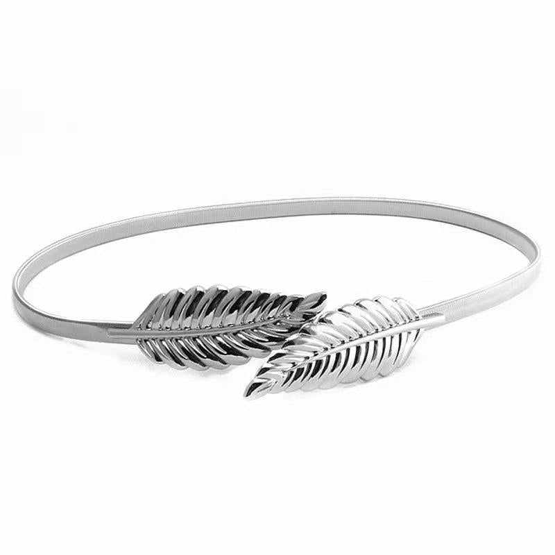 Elastic Leaf Waist Belt for Dress Skirts Jeans Pant