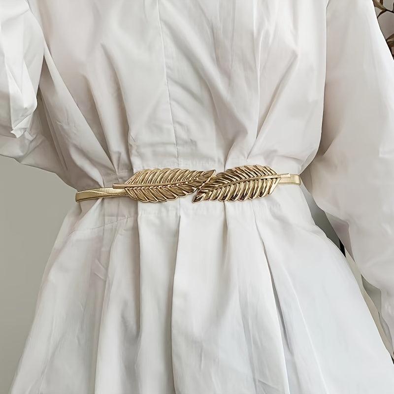 Elastic Leaf Waist Belt for Dress Skirts Jeans Pant