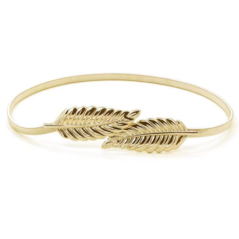 Elastic Leaf Waist Belt for Dress Skirts Jeans Pant