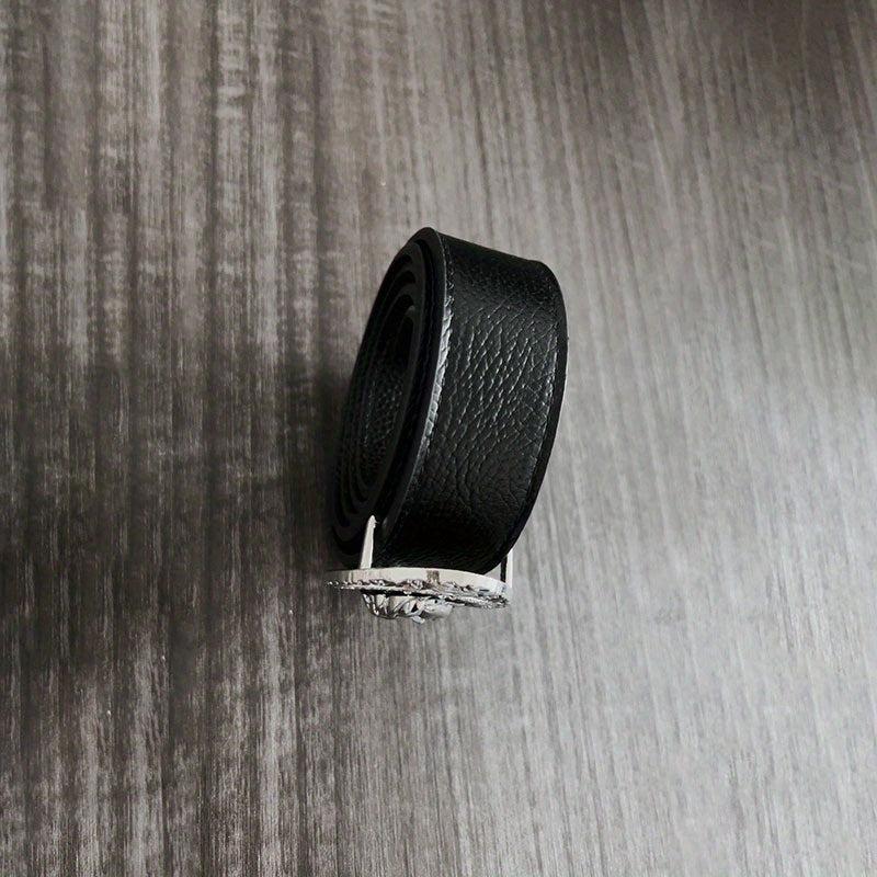 Cowhide Beauty Head Smooth Buckle Leather Belt For Men