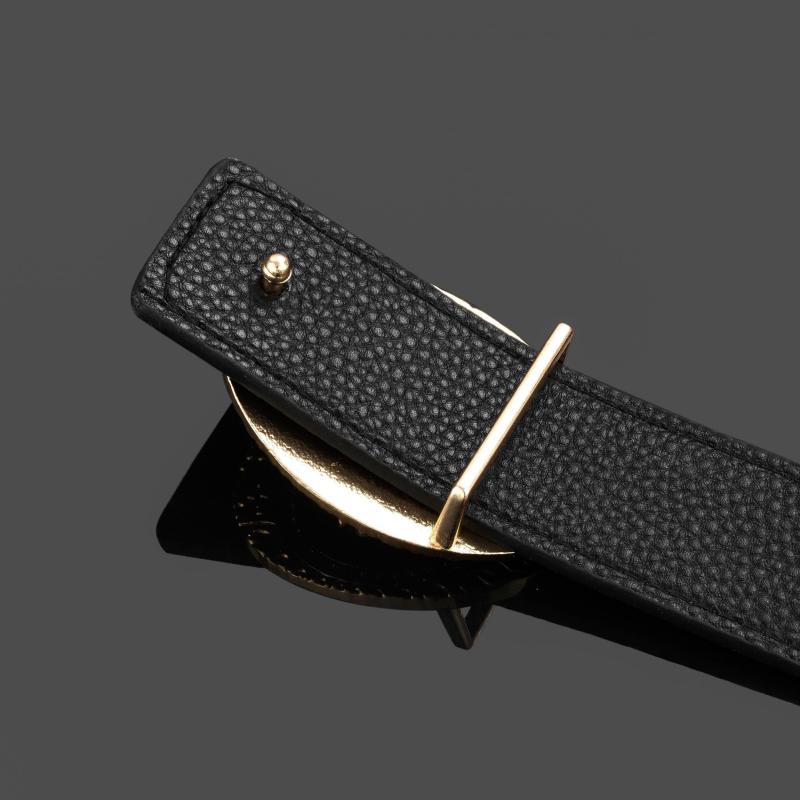 Cowhide Beauty Head Smooth Buckle Leather Belt For Men