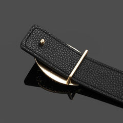 Cowhide Beauty Head Smooth Buckle Leather Belt For Men
