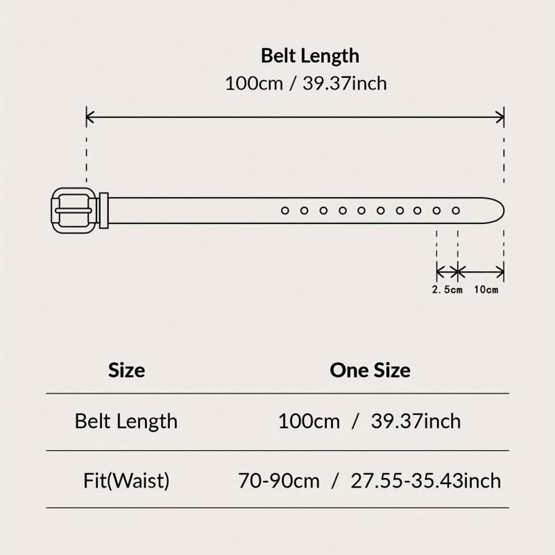3pcs Solid PU Belt Triple O Ring Buckle Belt for Women