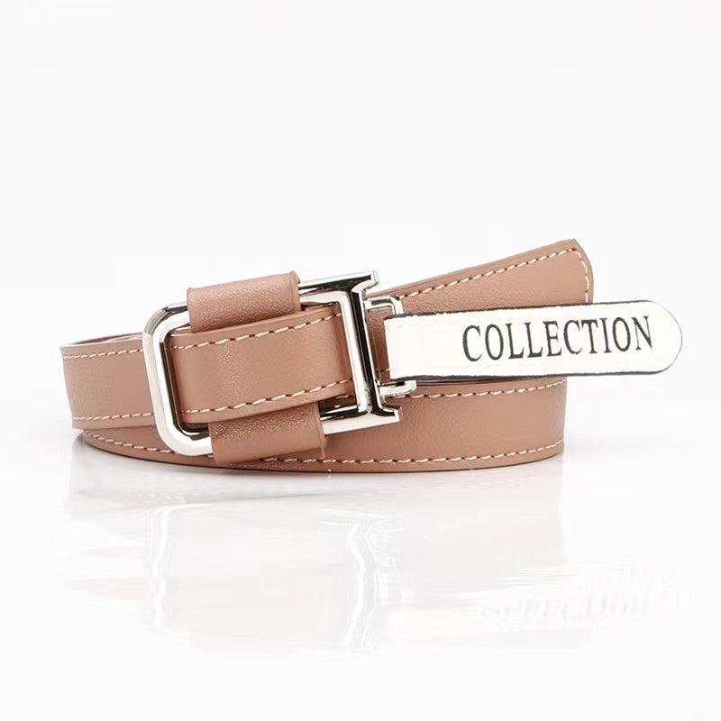 Alloy Buckle PU Belt for Women Girls