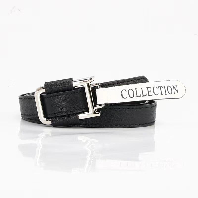 Alloy Buckle PU Belt for Women Girls