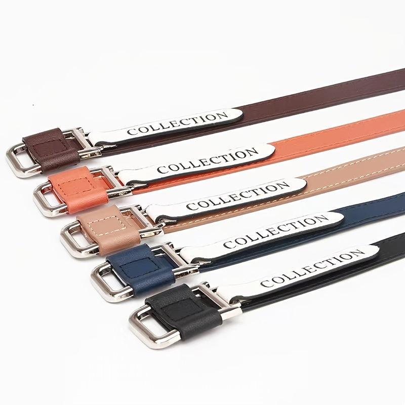 Alloy Buckle PU Belt for Women Girls