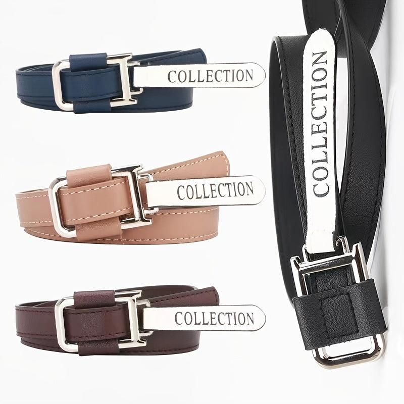 Alloy Buckle PU Belt for Women Girls