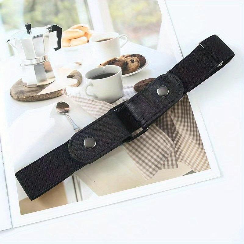 Square Metal Buckle Elastic Belt Casual PU Belts Adjustable Stretch Waist Belt