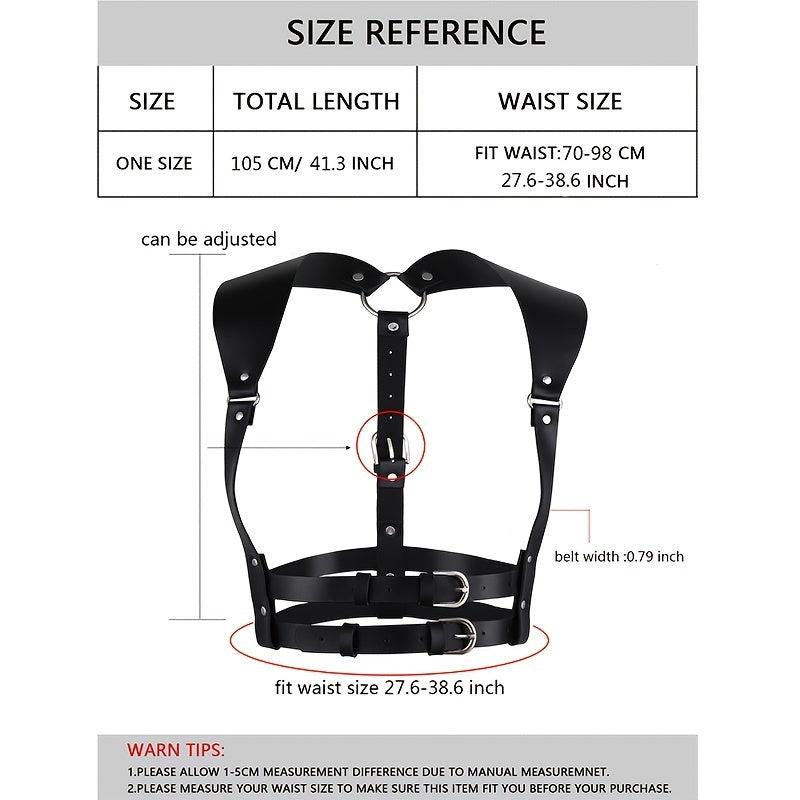 Women's PU Leather Harness Belt Punk Body Chain Waist Belt Halter