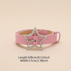 Pink Rhinestone Star Buckle Y2K Belt