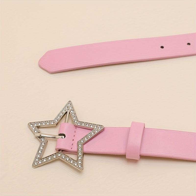 Pink Rhinestone Star Buckle Y2K Belt