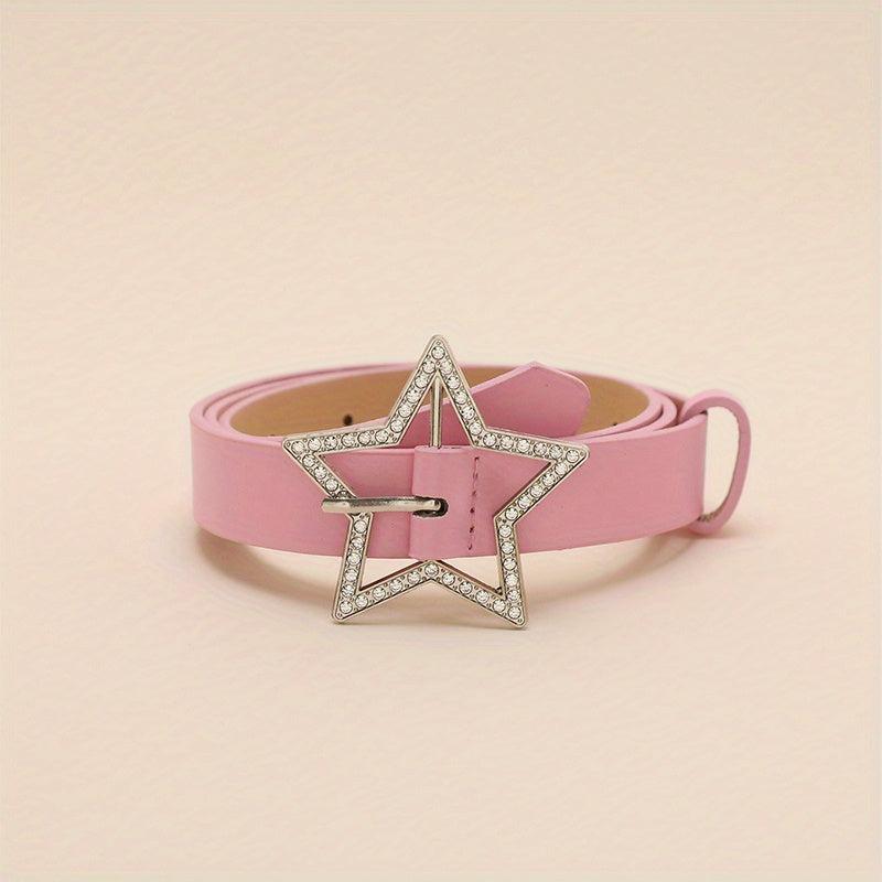 Pink Rhinestone Star Buckle Y2K Belt