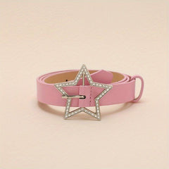 Pink Rhinestone Star Buckle Y2K Belt
