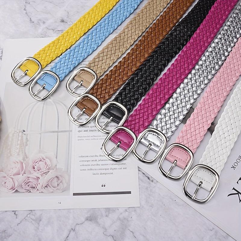 Y2K Candy Braid Belt PU Waist Belt for Women