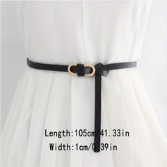 Women's Thin PU Dress Belt Vintage Soft Waistband