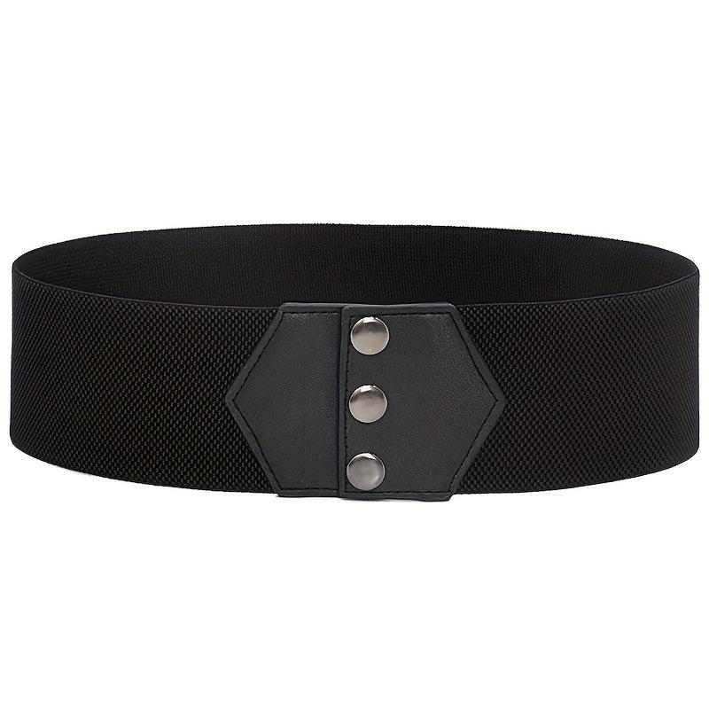 Snap Button Corset Belt PU Wide Elastic Belts For Dress