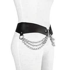 Punk Metal Chain Tassel Belt Gothic O Ring Waist Belt