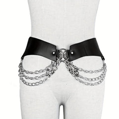 Punk Metal Chain Tassel Belt Gothic O Ring Waist Belt