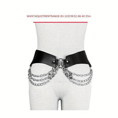Punk Metal Chain Tassel Belt Gothic O Ring Waist Belt