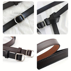 Women's Non-Porous Thin Belt for Jeans and Pants