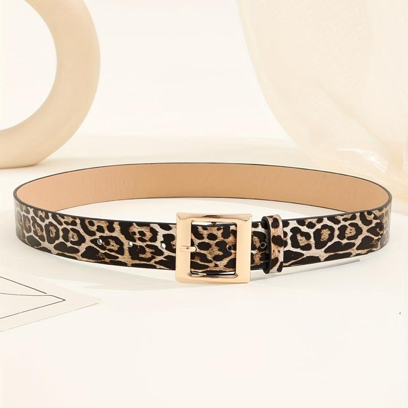 Leopard Print Belt PU Leather Casual Girdle For Women