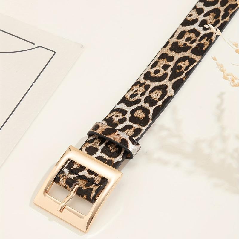 Leopard Print Belt PU Leather Casual Girdle For Women