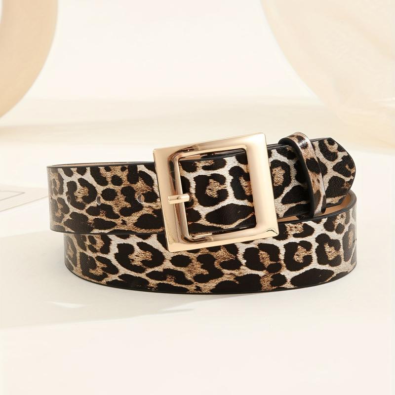 Leopard Print Belt PU Leather Casual Girdle For Women