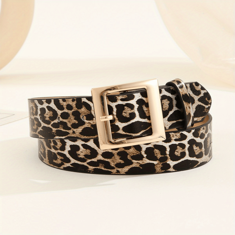Leopard Print Belt PU Leather Casual Girdle For Women