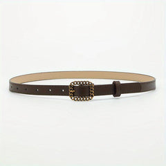 Vintage Hollow Out Buckle PU Waist Belt for Women