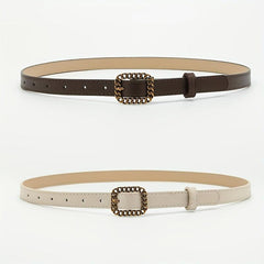 Vintage Hollow Out Buckle PU Waist Belt for Women