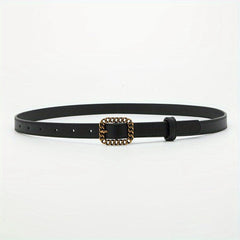 Vintage Hollow Out Buckle PU Waist Belt for Women