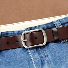 Vintage Leather Belt Solid Casual Jeans Pants Belt Unisex