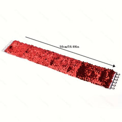 Sequins Buckles Belt Red Y2K Punk Elastic Waistband