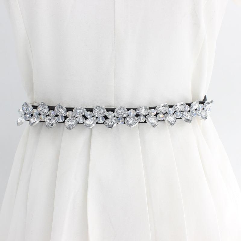 Women's Rhinestone Skinny Girdle Elastic Waist Belt