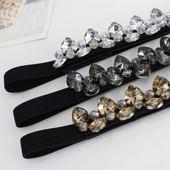 Women's Rhinestone Skinny Girdle Elastic Waist Belt