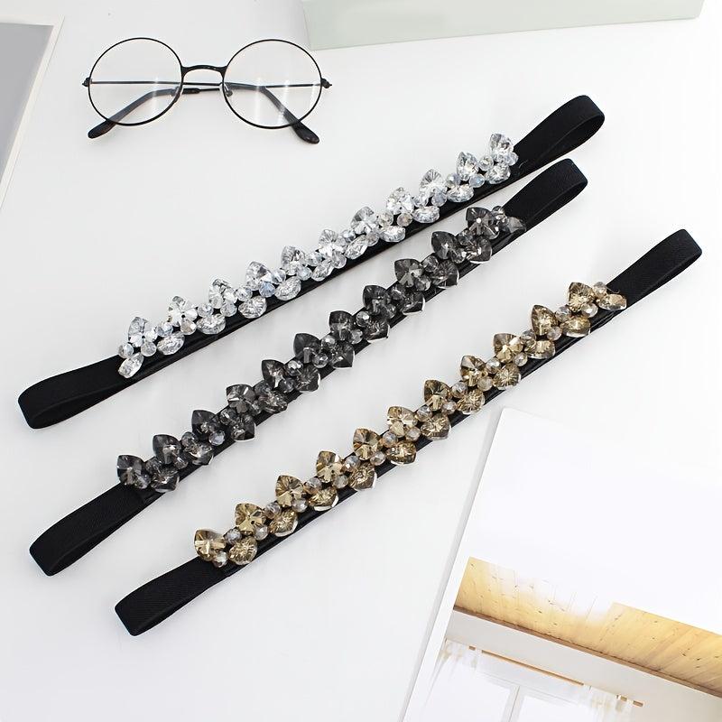 Women's Rhinestone Skinny Girdle Elastic Waist Belt