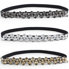 Women's Rhinestone Skinny Girdle Elastic Waist Belt