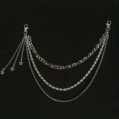 Pentagram Pendant Tassel Chain Punk Pant Chain
