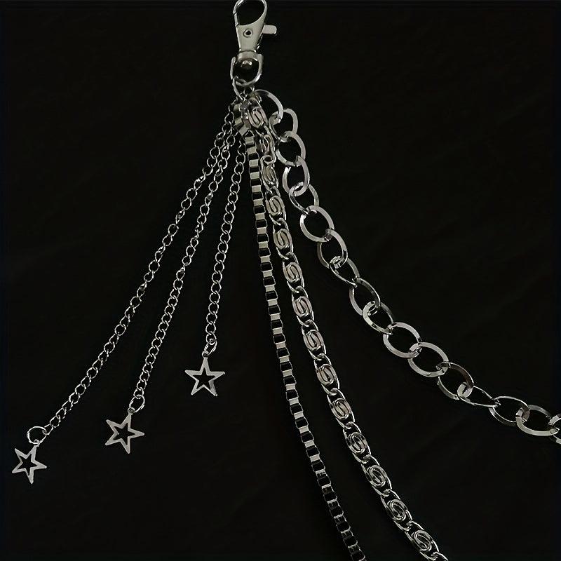 Pentagram Pendant Tassel Chain Punk Pant Chain
