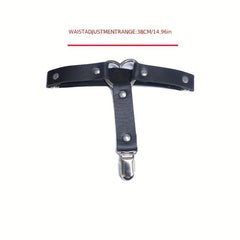 Women's Punk Rivet Leg Thigh Harness Belt PU Leather Solid Belt