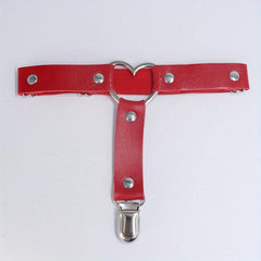 Women's Punk Rivet Leg Thigh Harness Belt PU Leather Solid Belt